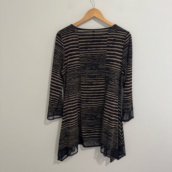 IC by Connie K Striped Mesh Hem Tunic Top - Picture 2 of 4
